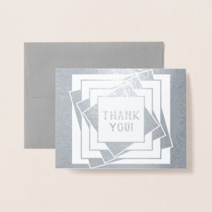 Tilted Boxes Thank You Foil Card