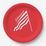 Tilted Colorguard Flag Paper Plates