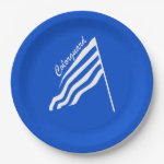 Tilted Colorguard Flag Paper Plates
