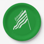 Tilted Colorguard Flag Paper Plates