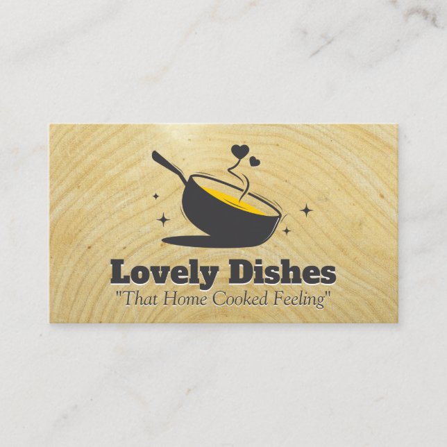 Tilted Cooked Pan | Culinary | Restaurant Business Card (Front)