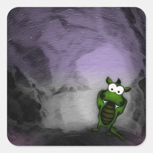 Tilted Dragon Square Sticker