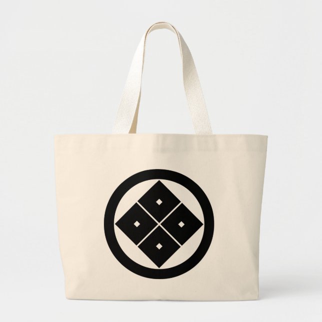 Tilted four-square-eyes in a circle large tote bag (Front)