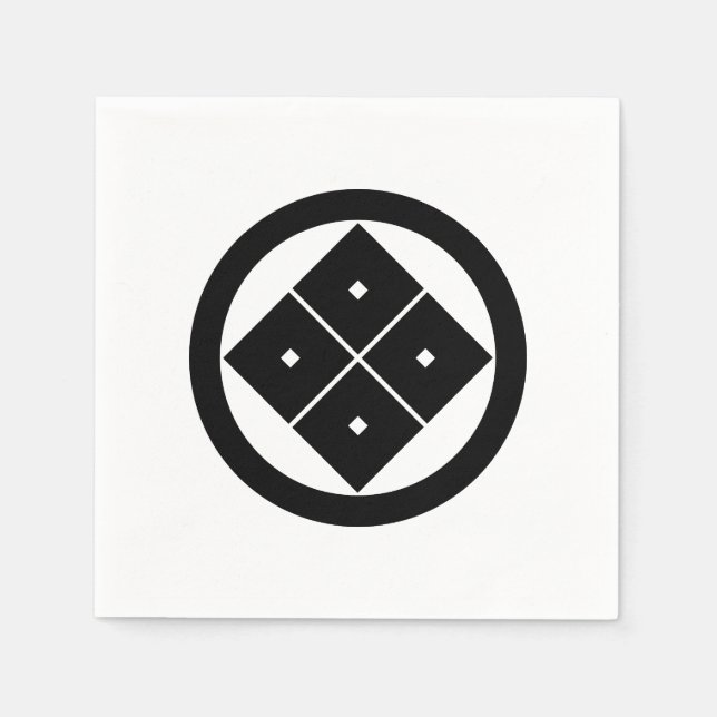 Tilted four-square-eyes in a circle napkins (Front)