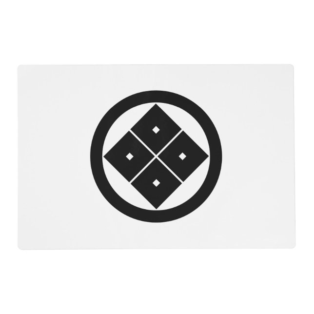 Tilted four-square-eyes in a circle placemat (Front)