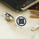 Tilted Four-square-eyes In Circle Lapel Pin at Zazzle