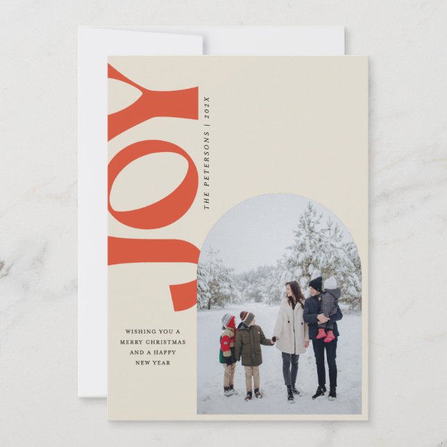 Tilted Joy Holiday Card (Front)