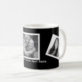 Tilted Photos Custom Personalized with Text Coffee Mug (Front Right)