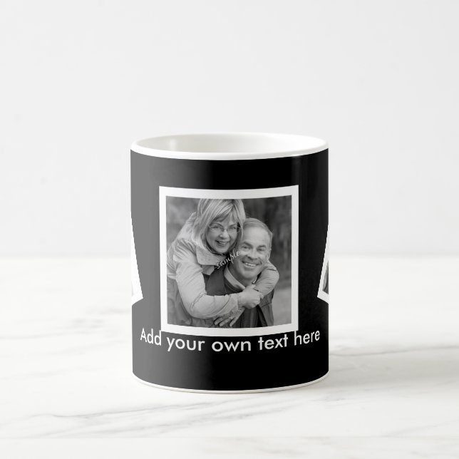 Tilted Photos Custom Personalized with Text Coffee Mug (Center)