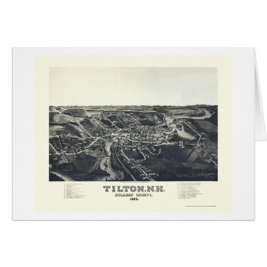 Tilton, NH Panoramic Map - 1884 Cards (Front Horizontal)