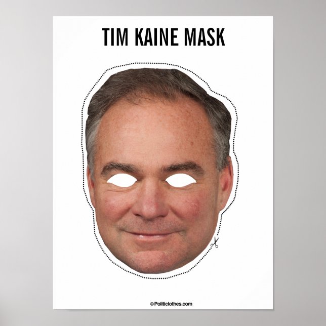 Tim Kaine Mask Cutout Poster (Front)