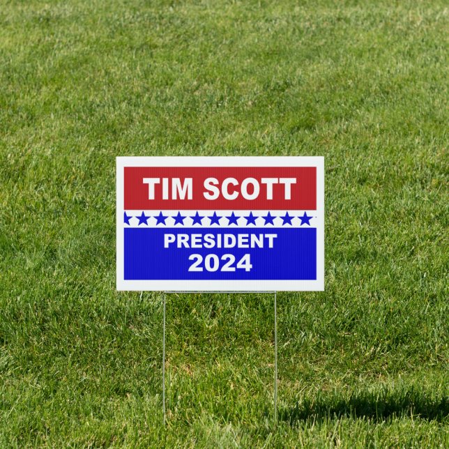 Tim Scott President 2024 Sign (Insitu)