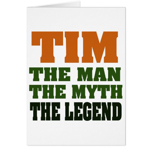 TIM - the Man, the Myth, the Legend Cards (Front)