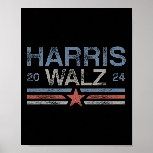 Tim Walz 2024 Aged Stripes Kamala Harris Waltz 202 Poster