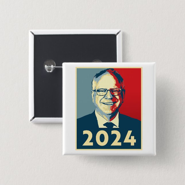 Tim Walz 2024 Button (Front & Back)
