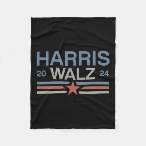 Tim Walz 2024 Retro Stripes Kamala Harris Waltz 20 Fleece Blanket