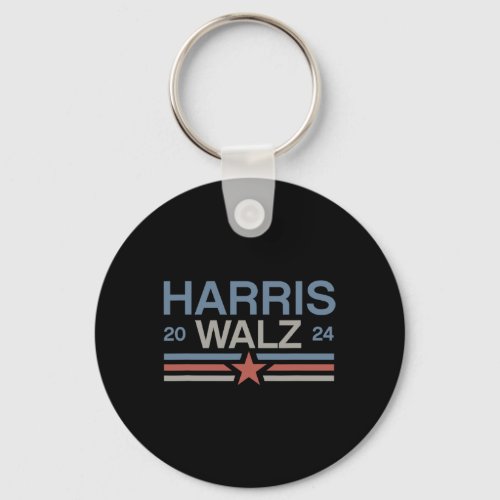 Tim Walz 2024 Retro Stripes Kamala Harris Waltz 20 Keychain