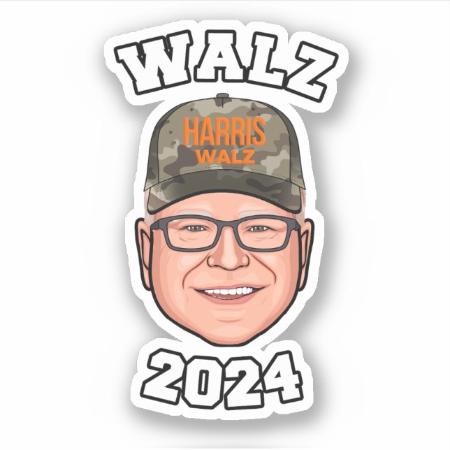 Tim Walz 2024 Sticker (Front)