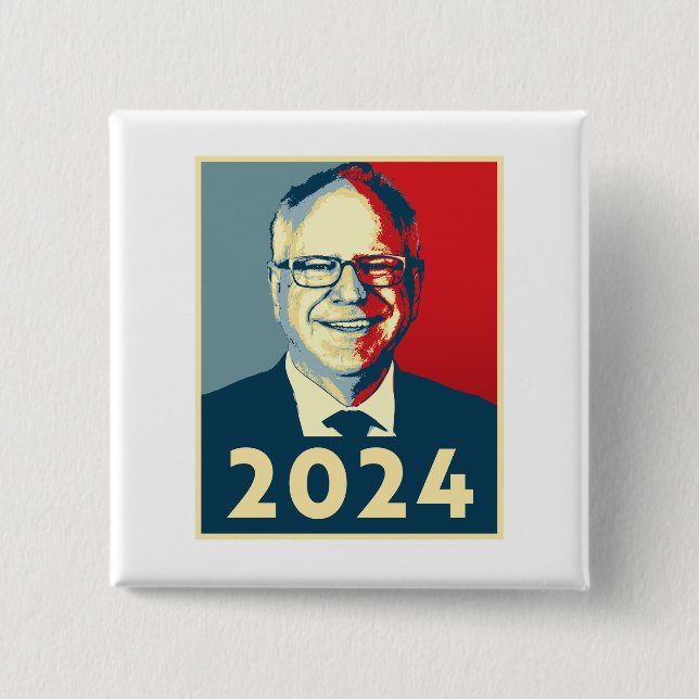 Tim Walz Fan Club Button (Front)