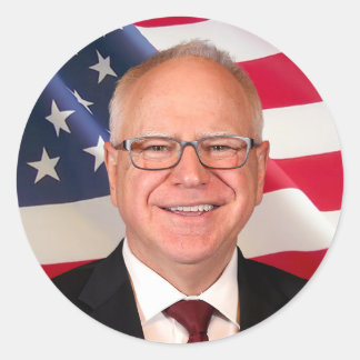 Tim Walz for America Classic Round Sticker