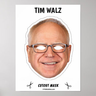 Tim Walz Halloween Mask Poster