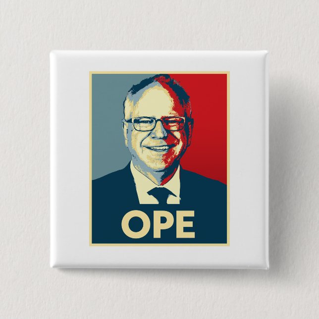 Tim Walz OPE Button (Front)