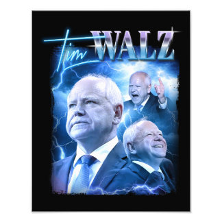 Tim Walz Retro 90s Style Photo Print