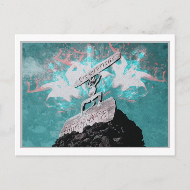 TIMANFAYA - CANARY ISLANDS SPAIN WATERCOLOR POSTCARD (Front)