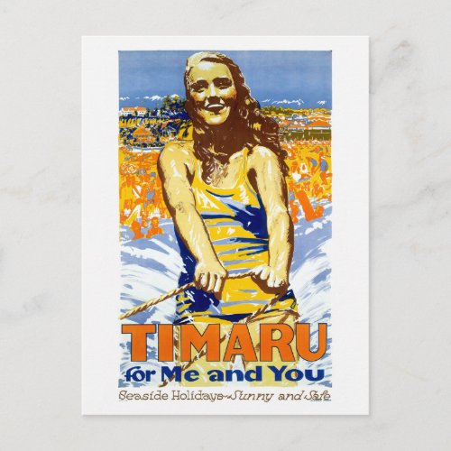 Timaru for me and you Vintage Poster 1935 Postcard