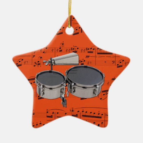 Timbales _ Pick your color Ceramic Ornament