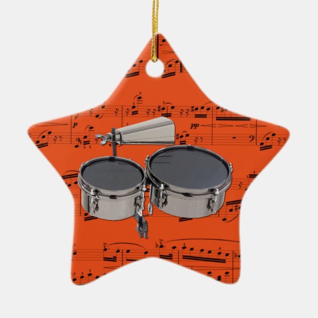 Timbales - Pick your color Ceramic Ornament (Front)