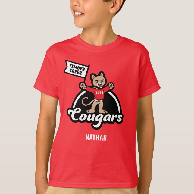 Timber Creek Elementary Cougar Mascot T-Shirt (Front)