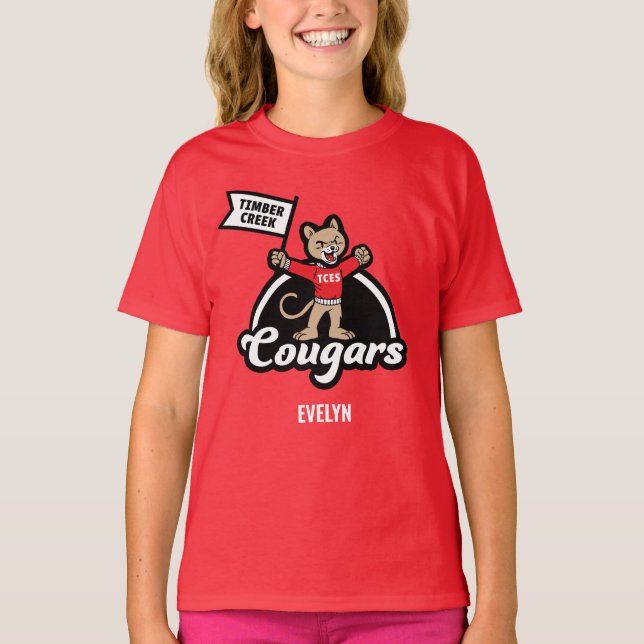 Timber Creek Elementary Cougar Mascot T-Shirt (Front)