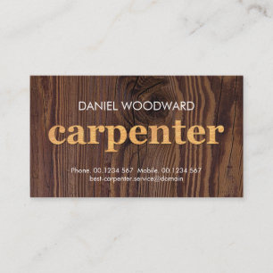 Timber Grain Carpenter Signage Woodwork Carpentry Business Card