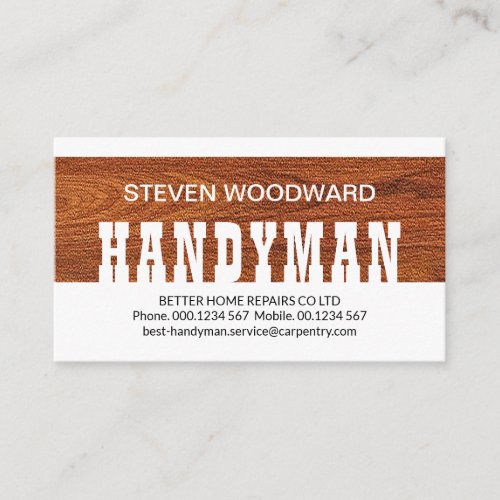 Timber Grain Panel Handyman Signage Business Card