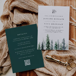 Timber Grove | Double-Sided Monogram Wedding Invitation