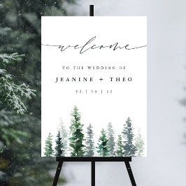 Timber Grove Evergreen Forest Wedding Welcome Sign