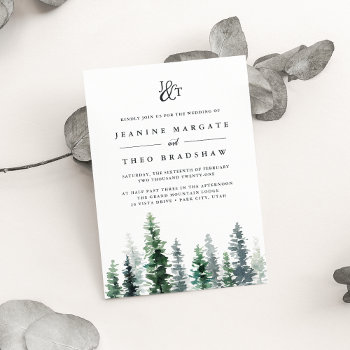 Timber Grove | Monogram Wedding Invitation by RedwoodAndVine at Zazzle