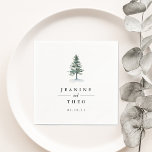 Timber Grove | Personalized Wedding Napkins<br><div class="desc">Designed to match our Timber Grove wedding collection,  these rustic woodland chic napkins feature your names topped by a single watercolor pine tree in muted hunter green. A chic choice for winter weddings in woodland,  mountain,  or forest settings.</div>