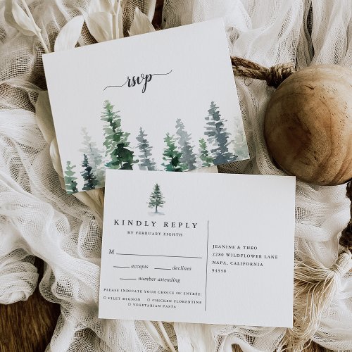Timber Grove RSVP Postcard with Meal Choice