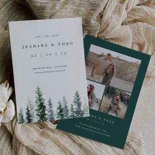 Timber Grove Rustic Evergreen Winter Wedding Save The Date