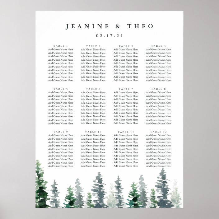 Timber Grove Seating Chart | Zazzle.com