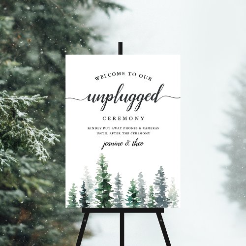 Timber Grove Unplugged Wedding Ceremony Sign