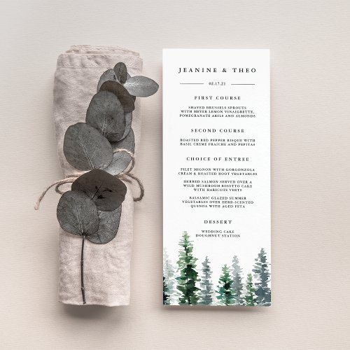 Timber Grove Wedding Menu Card