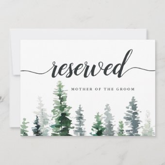 Timber Grove Wedding Reserved Seating Sign Invitation | Zazzle