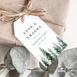 Timber Grove Wedding Thank You Favor Gift Tags<br><div class="desc">Attach these sweet gift tags to your wedding favors for a perfect way to express your love and thanks. Designed to coordinate with our Timber Grove wedding invitation collection, these wintry chic tags feature a row of watercolor pine trees in hunter and forest green, with "love and thanks, " your...</div>
