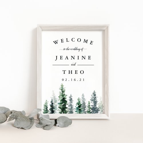 Timber Grove Wedding Welcome Poster