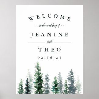 Timber Grove Wedding Welcome Poster