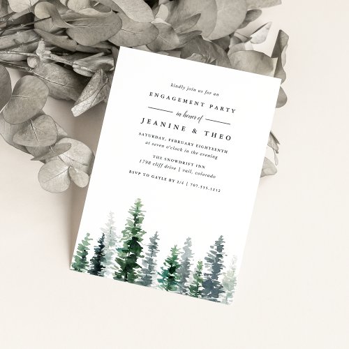 Timber Grove  Winter Engagement Party Invitation