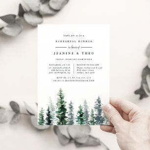 Timber Grove Winter Rehearsal Dinner Invitation